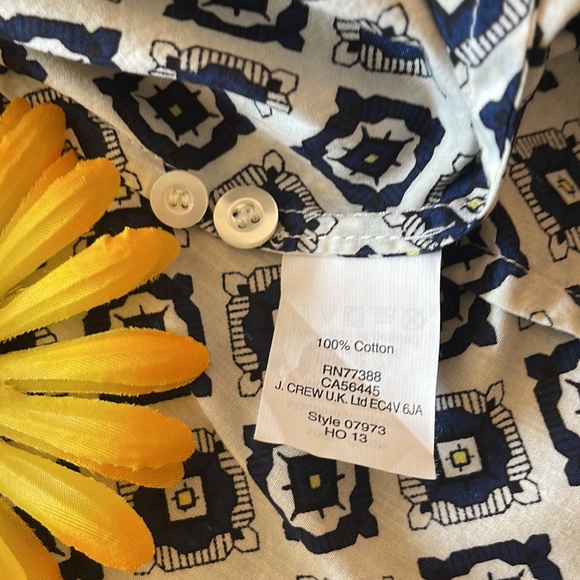 🌺 J.Crew; “Perfect,” Long-Sleeved, Button Down, Intricate Design Shirt; Sz. 4! - Picture 7 of 10